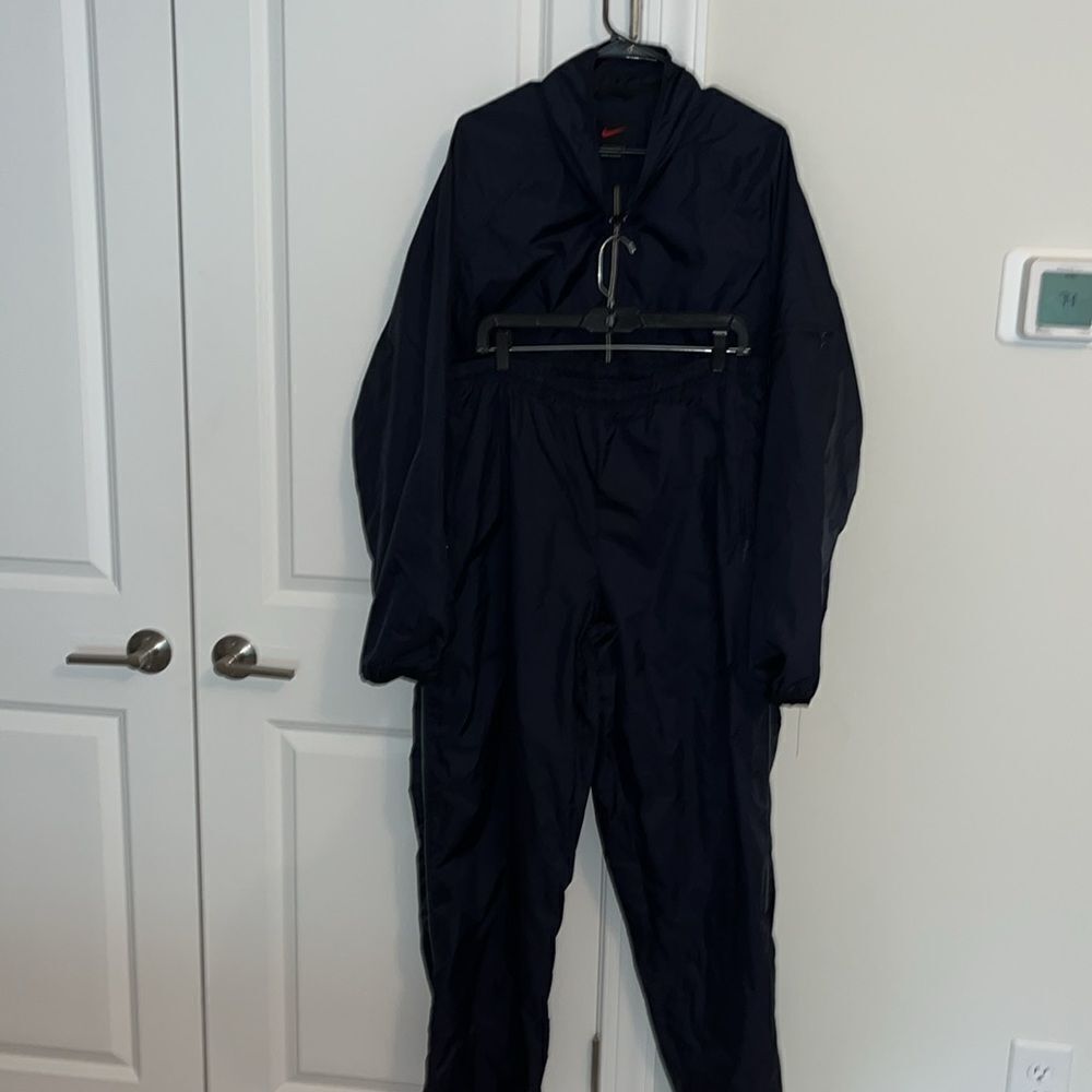 Nike vintage 2-piece Nylon Shell Blue lined track suit matching Jacket pants XL
